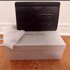 Jimmy Choo Black and Beige Clutch